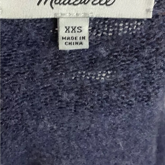 Madewell Sz XXS Kent Cardigan In Coziest Yarn Blue Alpaca Merino Wool Blend - Picture 6 of 7